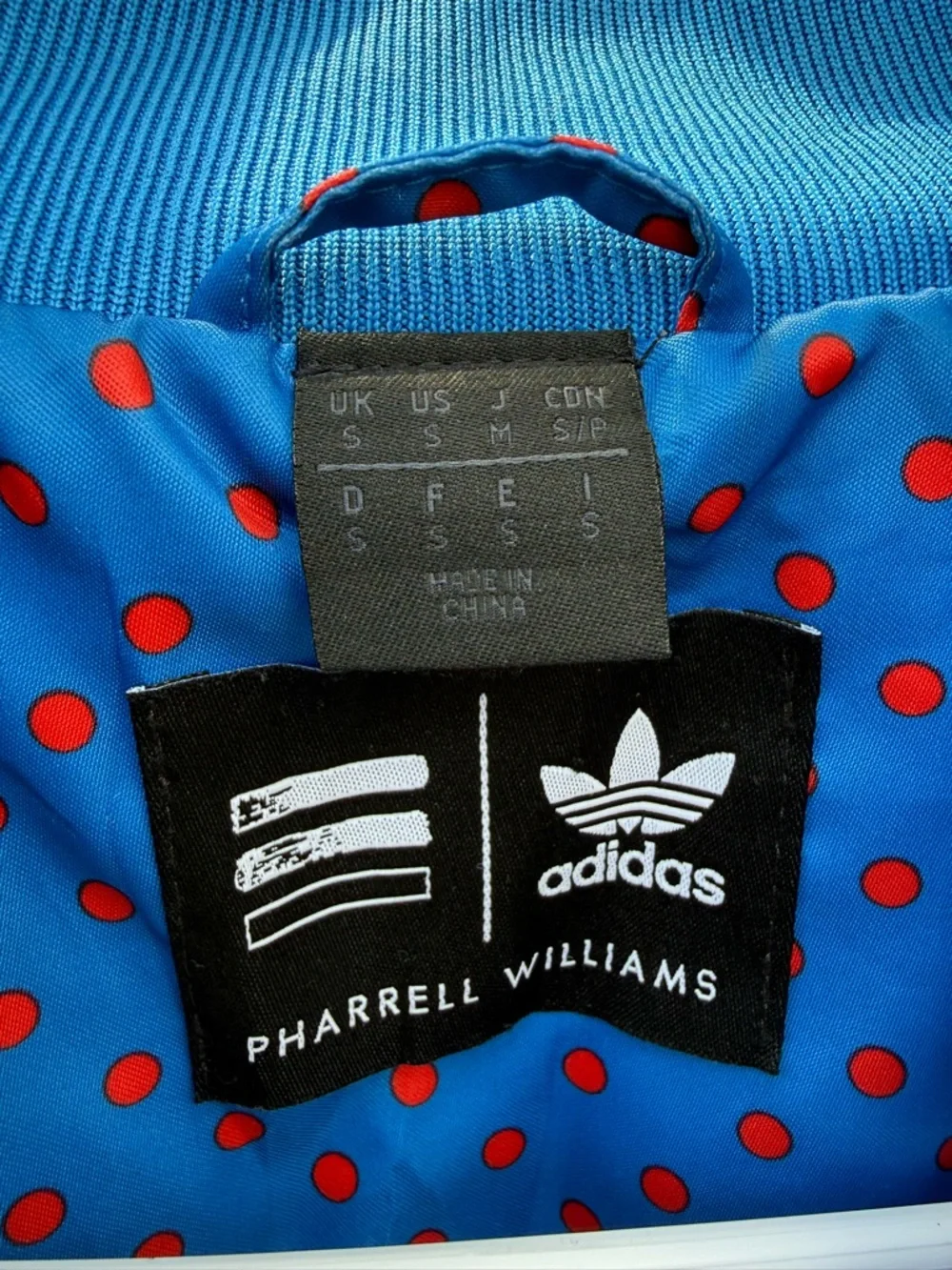 Adidas x Pharrell Williams Blue w Red Polka Dot Track Jacket Small - Picture 3 of 6